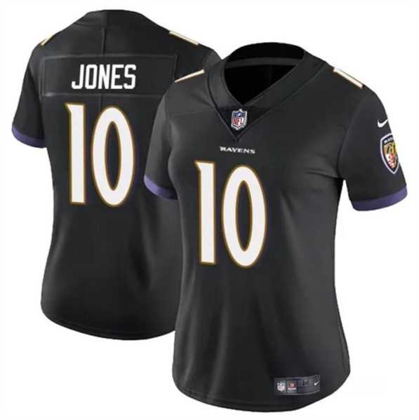 Women%27s Baltimore Ravens #10 Emory Jones Black Vapor Jersey Dzhi